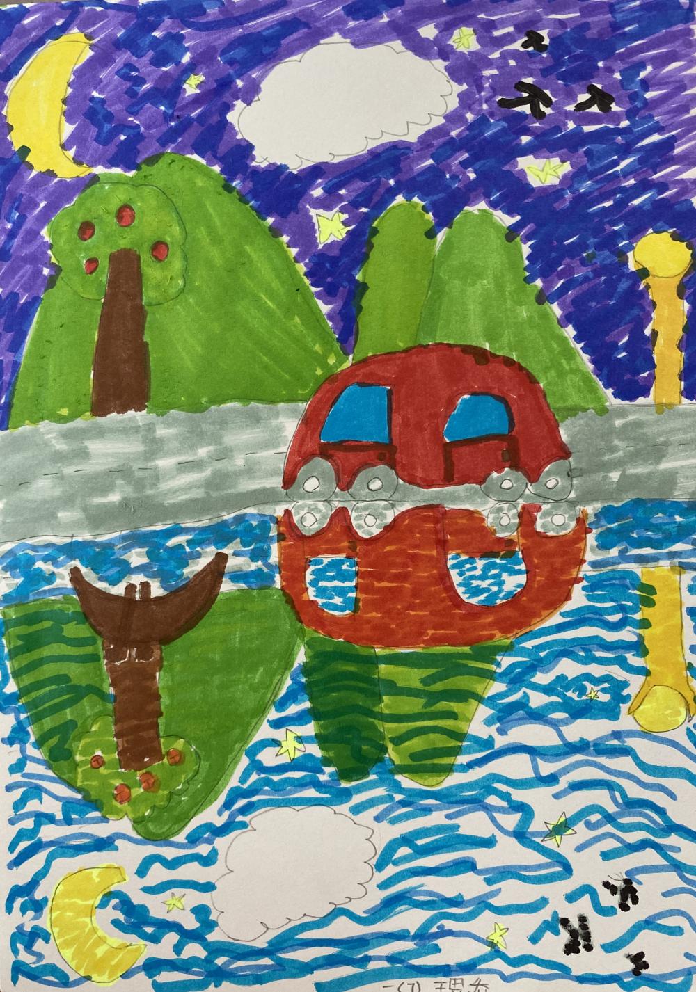 《宁静的夜》二年（7）班王思乔，指导老师：马语韩.